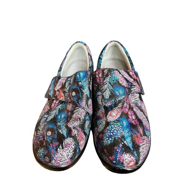 ALEGRIA Size 37 Lauryn LAU-885 Floral Loafer Comfort Shoes Purple Blue - Picture 2 of 7